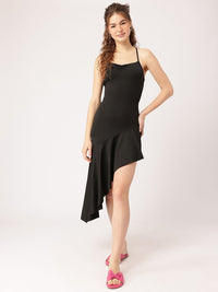 DressBerry Perfect LBD Stylised Back Asymmetric Hem Dress