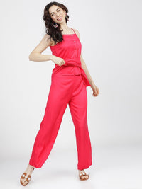 Tokyo Talkies Pink Shoulder Straps Regular Top