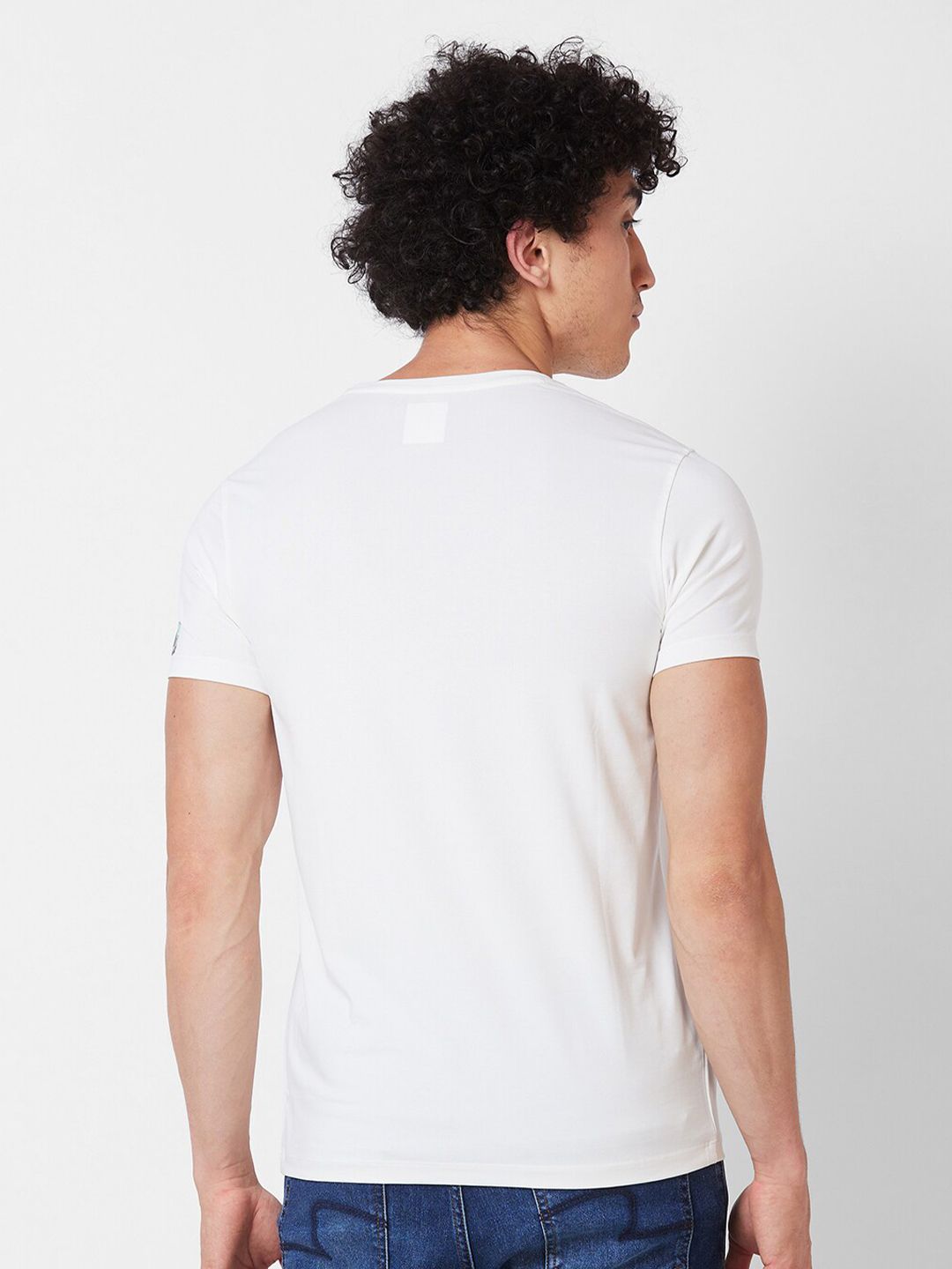 SPYKAR Typography Cotton Slim Fit T-shirt