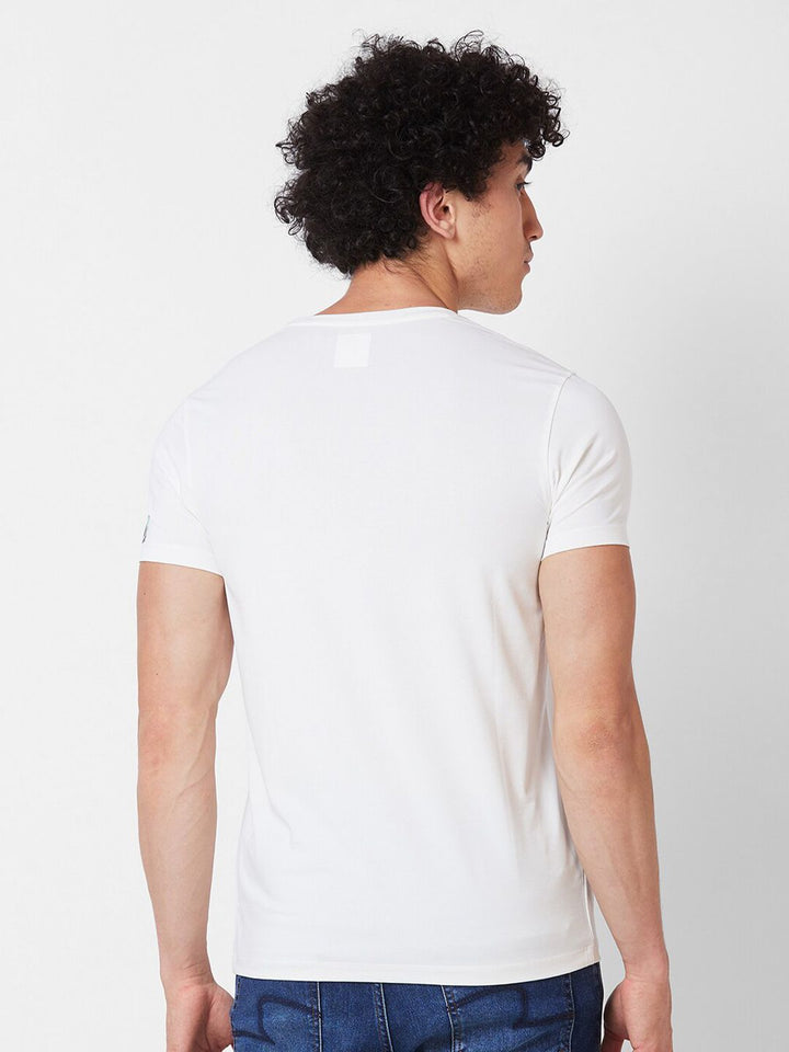 SPYKAR Typography Cotton Slim Fit T-shirt