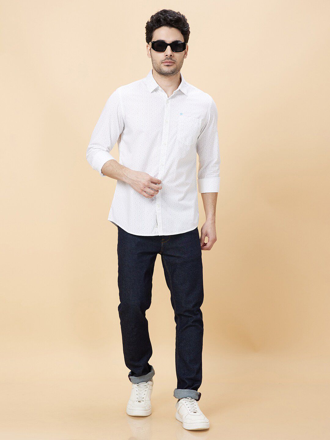 Being Human Micro Ditsy Printed Cotton Slim Fit Casual Shirt