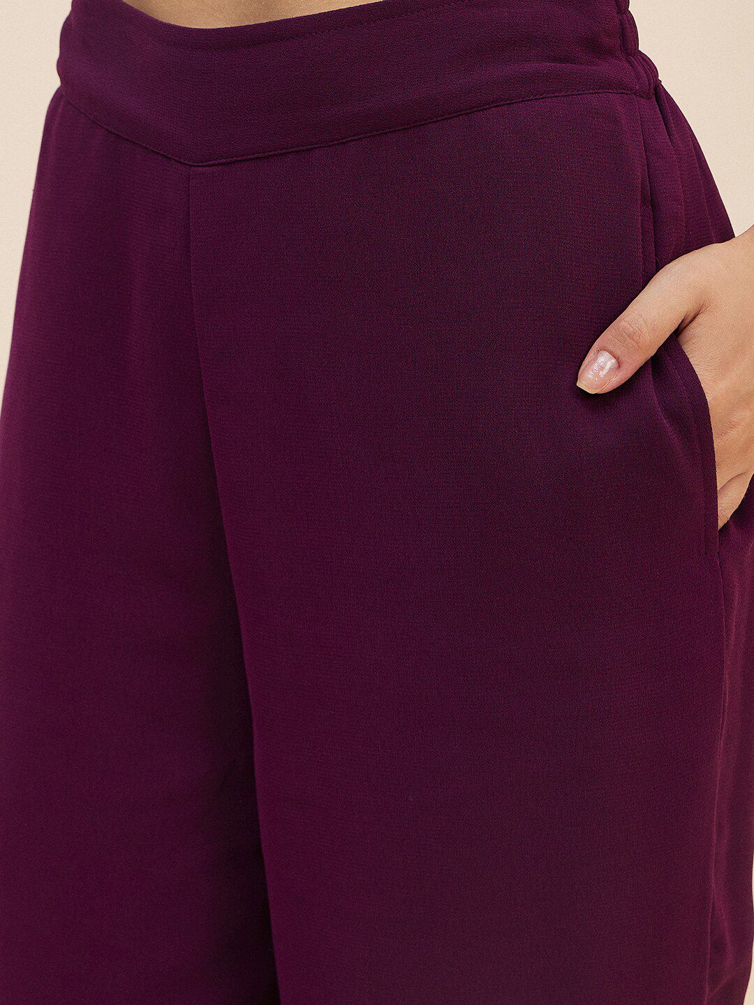 Antheaa Purple Embellished Top With Trousers