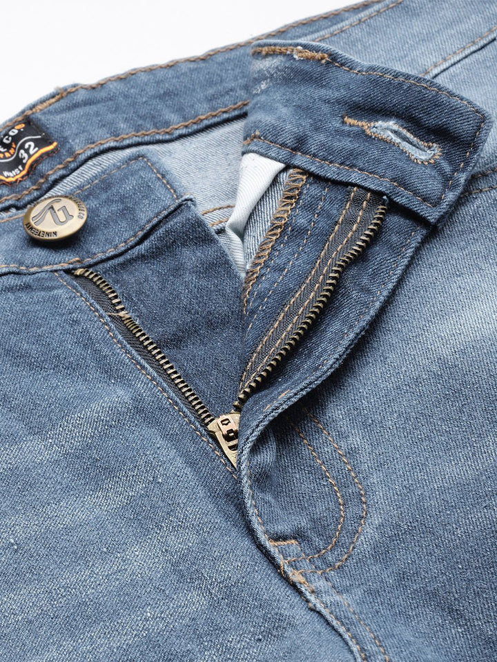 The Indian Garage Co Men Blue Jean Light Fade Stretchable Jeans