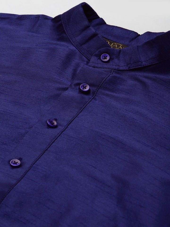 SOJANYA Kurta Biru Lelaki dengan Piyama & Jaket Nehru