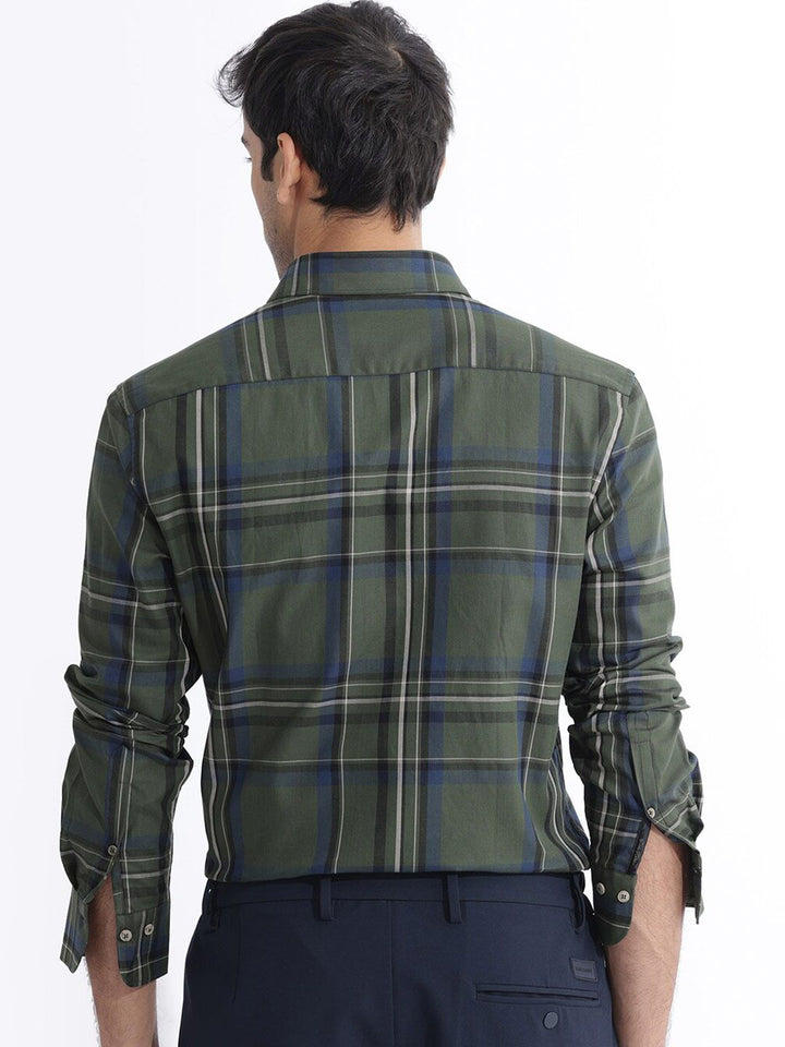 RARE RABBIT Men Cosen Slim Fit Checked Cotton Shirt