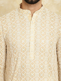 SOJANYA Motif Etnik Bersulam Kurta Lurus Kapas Tulen Bersulam dengan Churidar