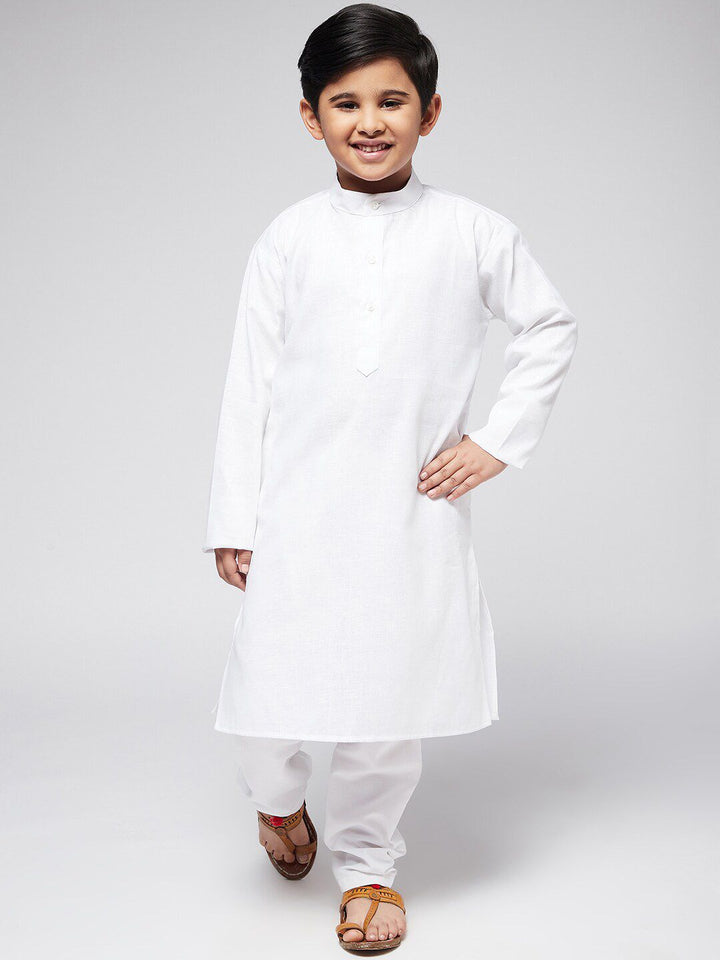 SOJANYA Boys White Chikankari Kurta