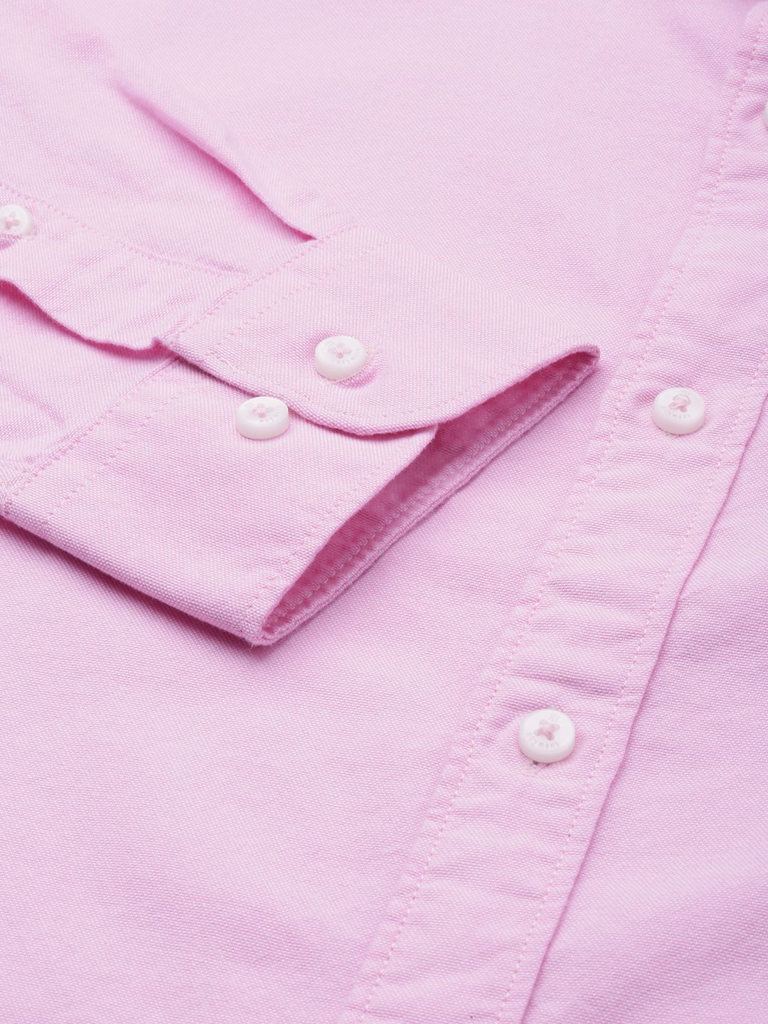 Raymond Men Pink Embroidered Slim Fit Pure Cotton Casual Shirt