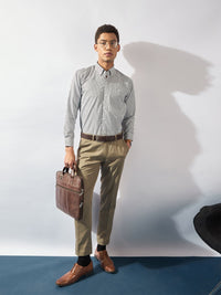 DENNISON Men Smart Micro Checks Formal Shirt