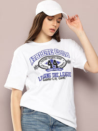 Dillinger Womens Short Sleeve Oversized Varsity Printed Tshirt