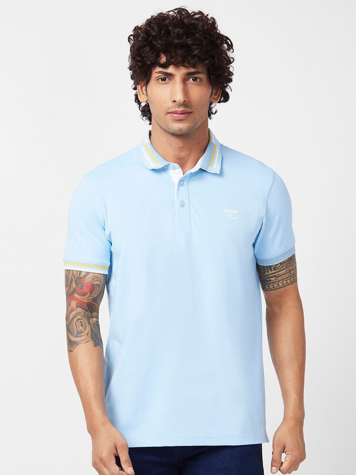 SPYKAR Polo Collar Cotton Slim Fit T-shirt