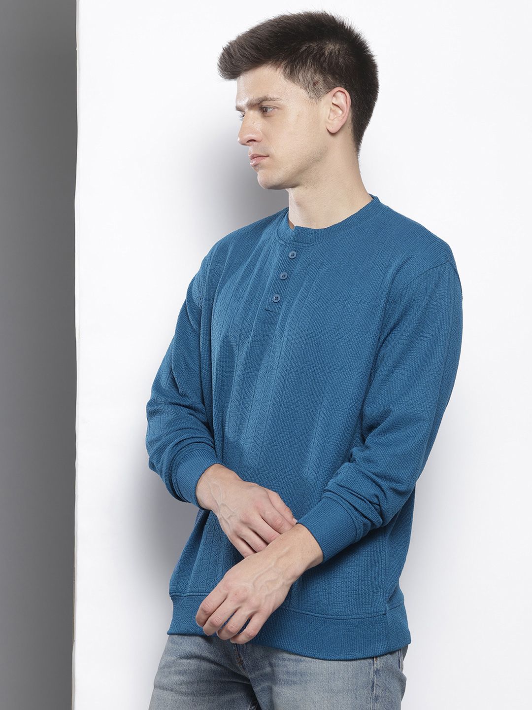 The Indian Garage Co Relaxed Fit Textured Sweatshirt