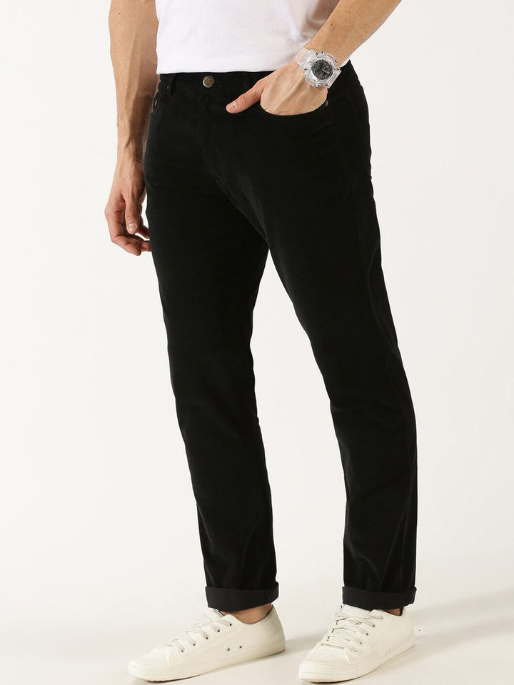 Thomas Scott Men Regular Fit Corduroy Chinos Trousers