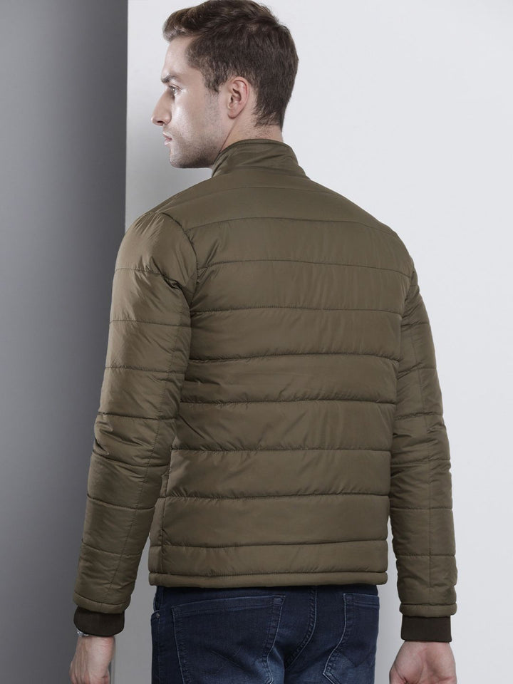 The Indian Garage Co Men Zip-Front Puffer Jacket with Flap-Button Pockets