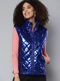 SASSAFRAS Women Blue Quilted Jacket
