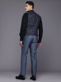 Raymond Party Blazer & Trouser With Woven Design Waistcoat