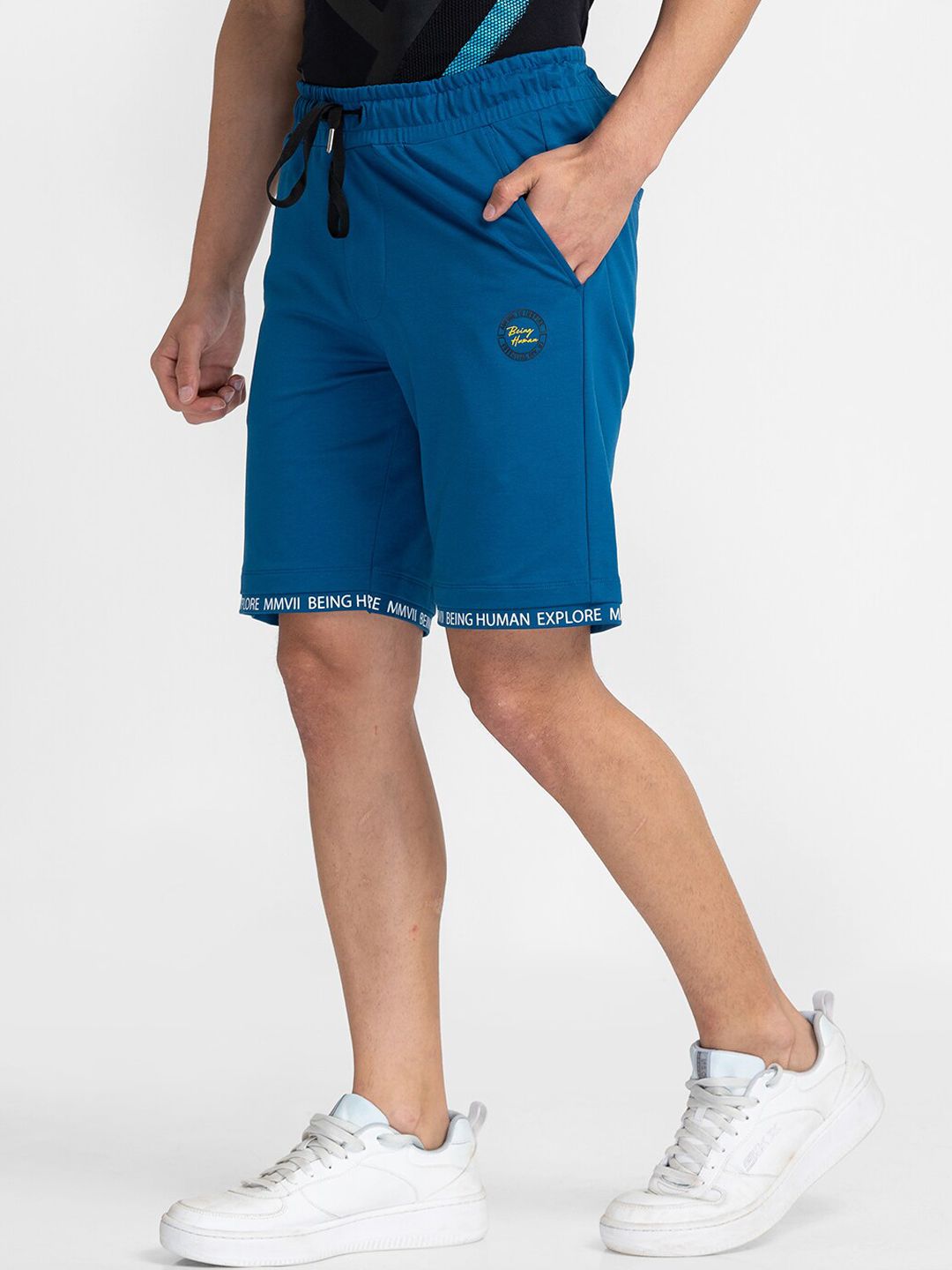 Being Human Men Mid-Rise Printed Sports Shorts