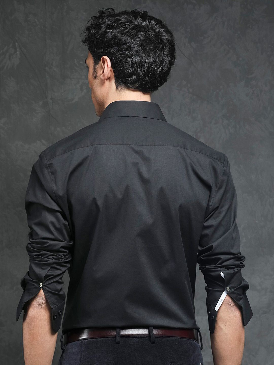 RARE RABBIT Men Roser Slim Fit Embroidered Cotton Shirt