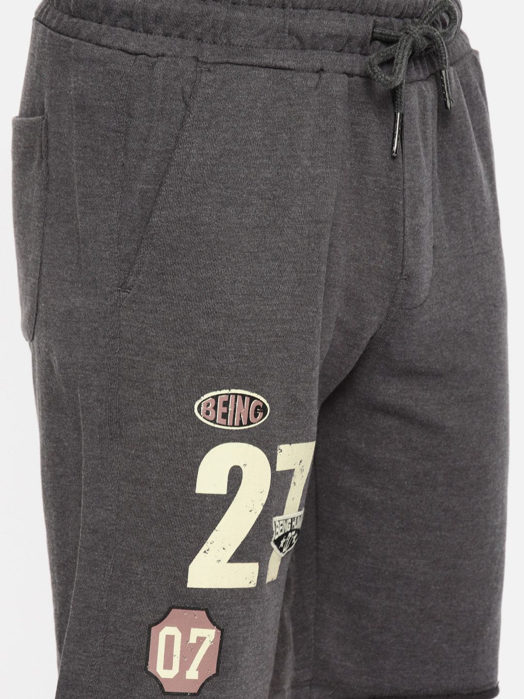 Being Human Men Charcoal Grey Shorts