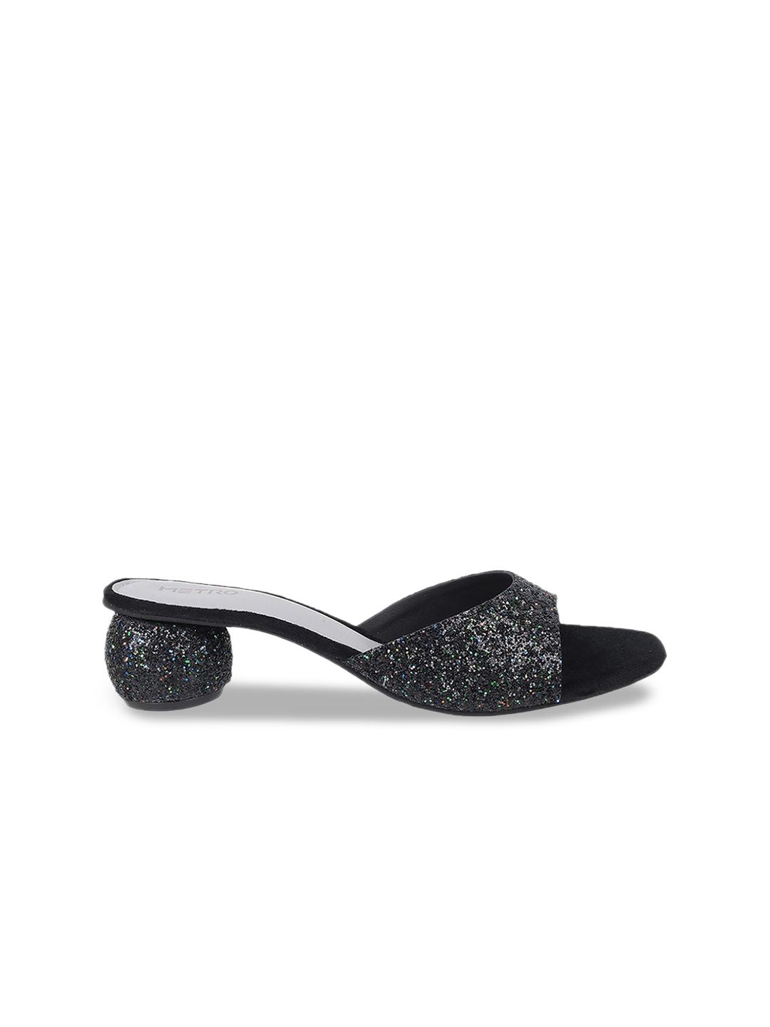 Metro Embellished Open Toe Block Heels
