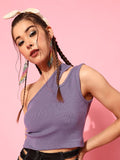 STREET 9 Women Elegant Lavender Solid Top