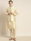 SOJANYA Kurta Solid Lelaki dengan Jaket Nehru Rekaan Churidar & Tenunan