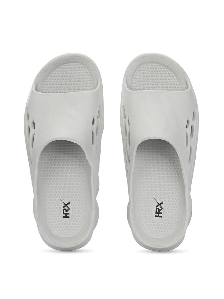 HRX by Hrithik Roshan Men Grey Self Design Sliders