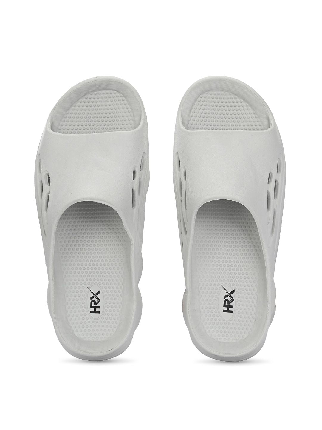 HRX by Hrithik Roshan Men Grey Self Design Sliders