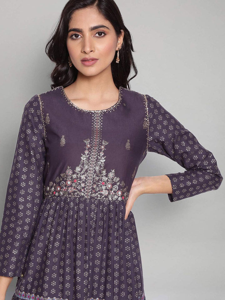 W Ethnic Motifs Maxi Cotton Dress