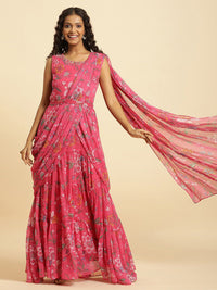 W Floral Printed Ethnic Maxi Dress