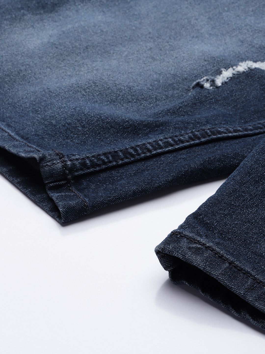 The Indian Garage Co Men Blue Slim Fit Denim Shorts