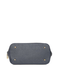 Lino Perros Navy Blue Solid Handheld Bag with Detachable Sling Strap