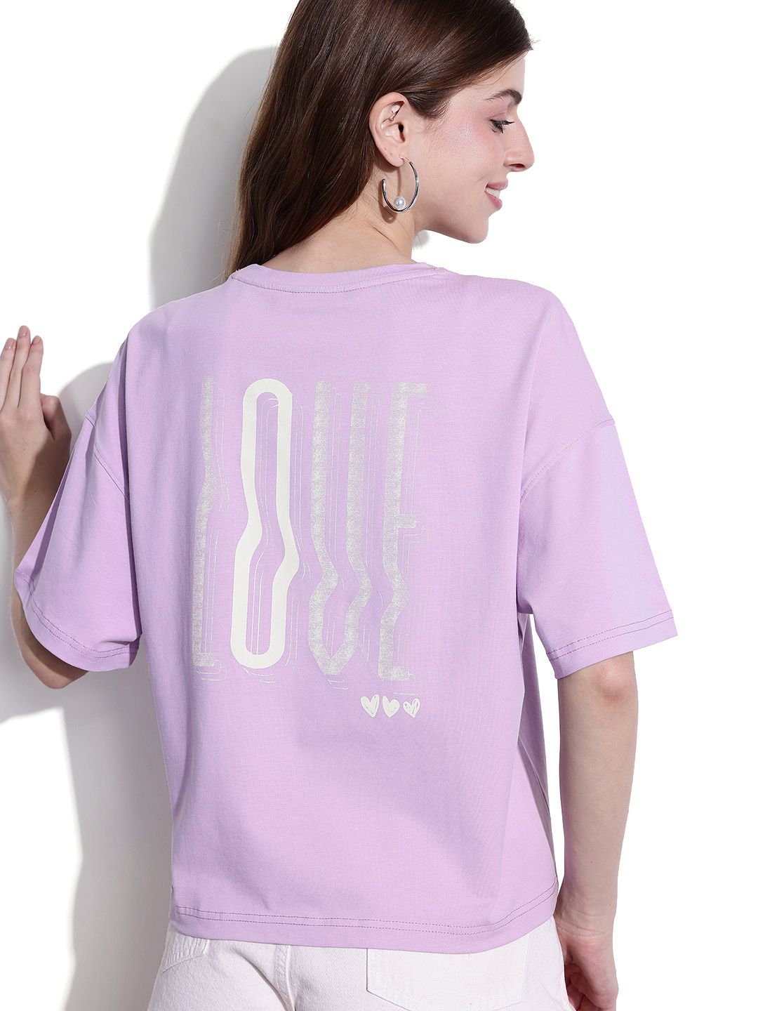 DressBerry Lavender Haze Little Hearts Oversized T-shirt