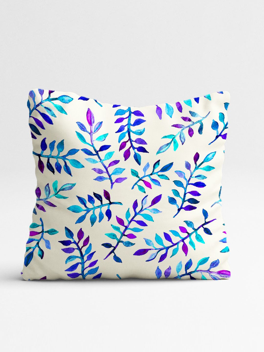 STITCHNEST Set Of 5 Blue & Off White Floral Square Cushion Covers
