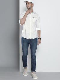 The Indian Garage Co Men White Comfort Solid Casual Shirt