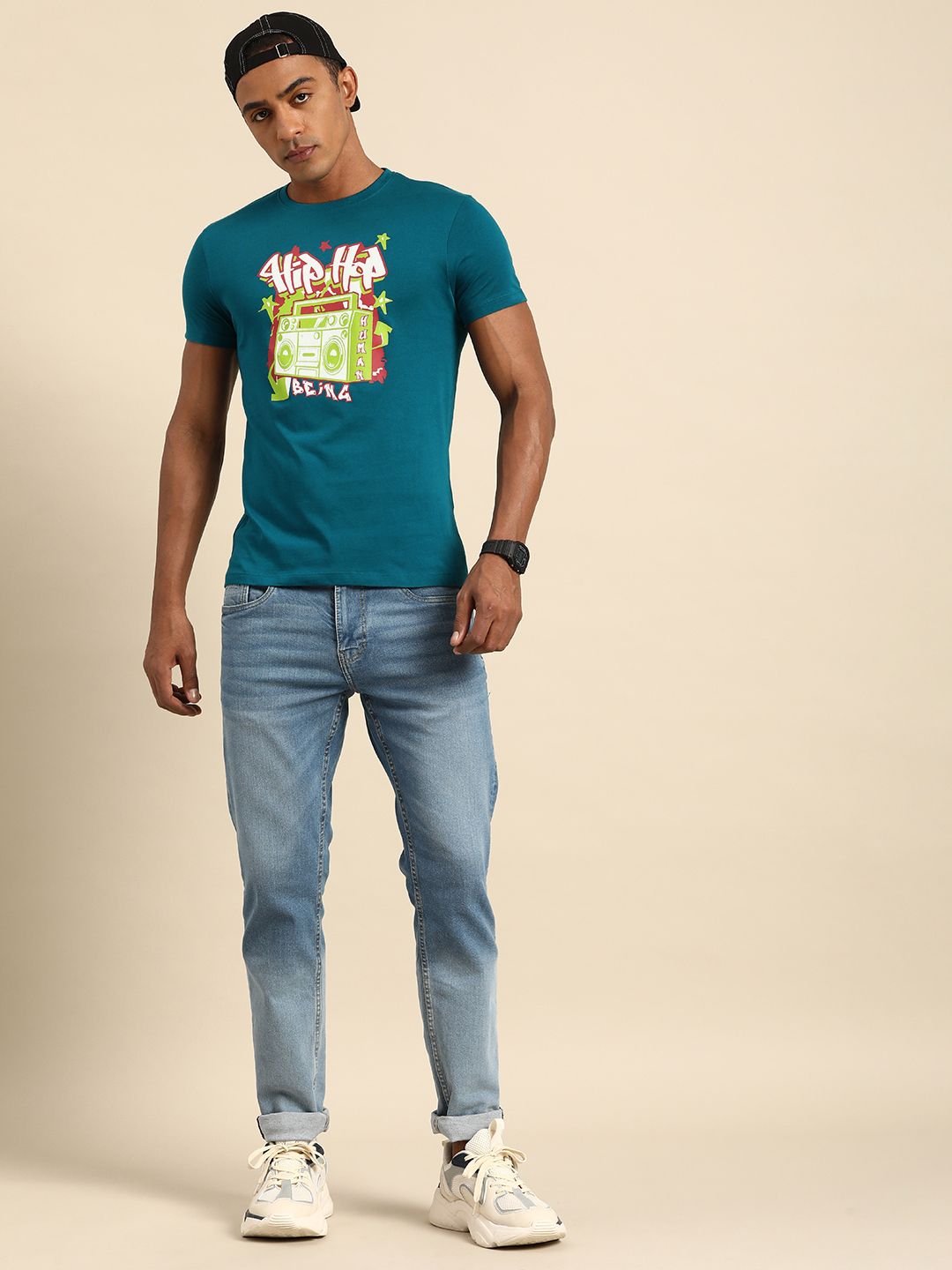 Being Human Round Neck Printed Pure Cotton T-shirt