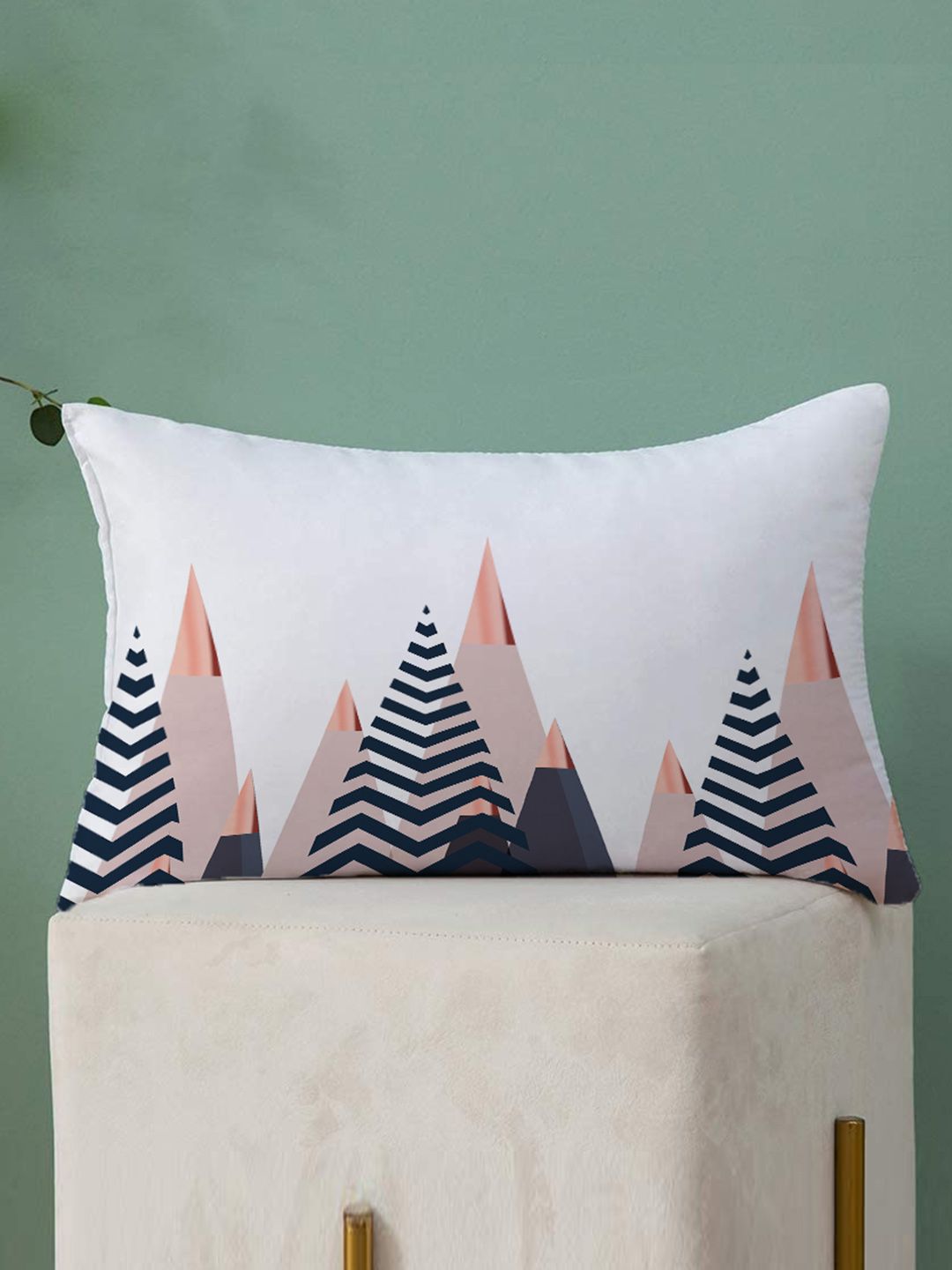 STITCHNEST Blue & White Set of 2 Abstract Rectangle Cushion Covers