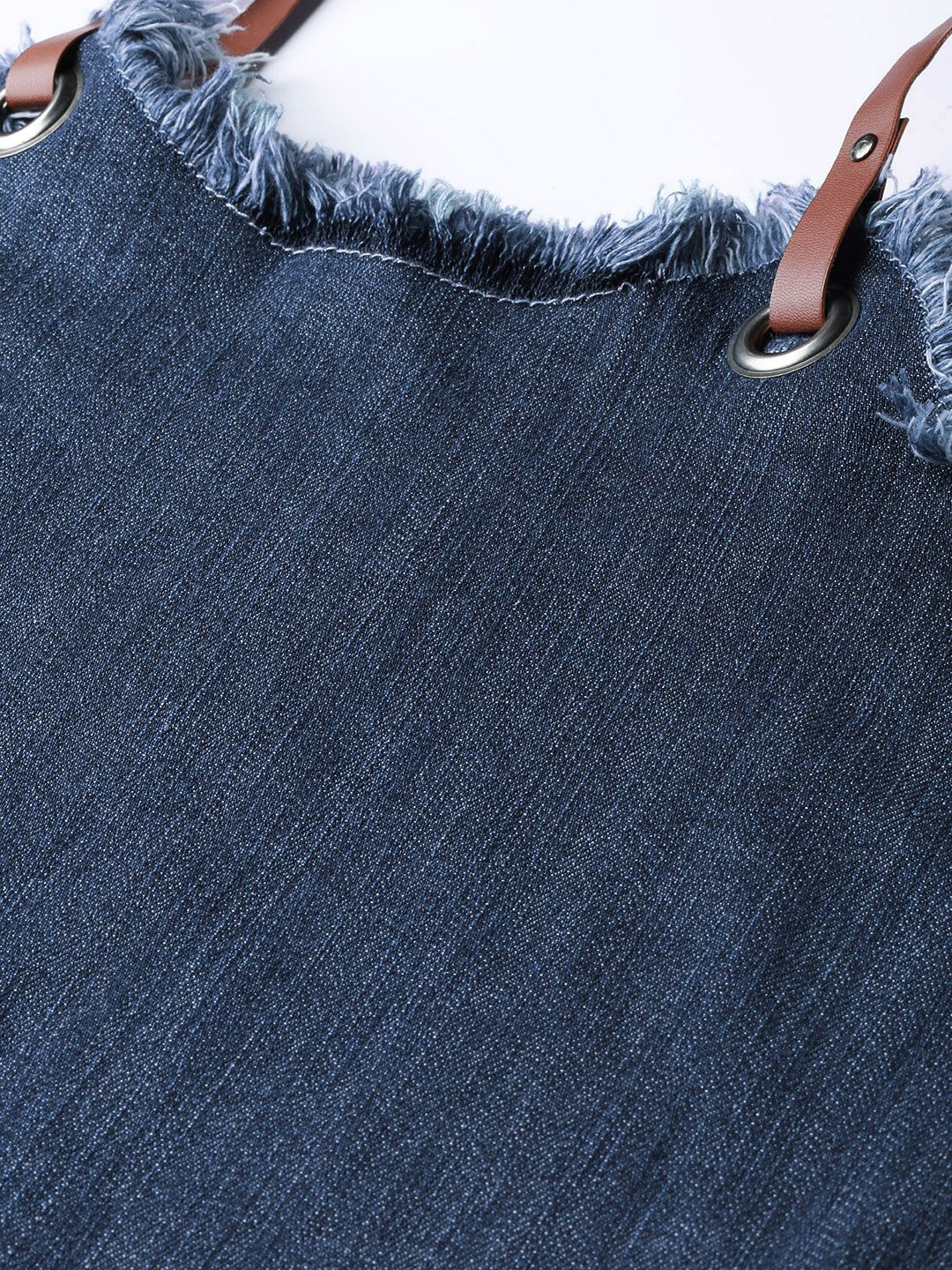 STREET 9 Women Navy Blue Denim A-Line Dress
