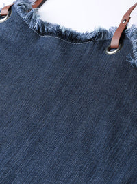 STREET 9 Women Navy Blue Denim A-Line Dress