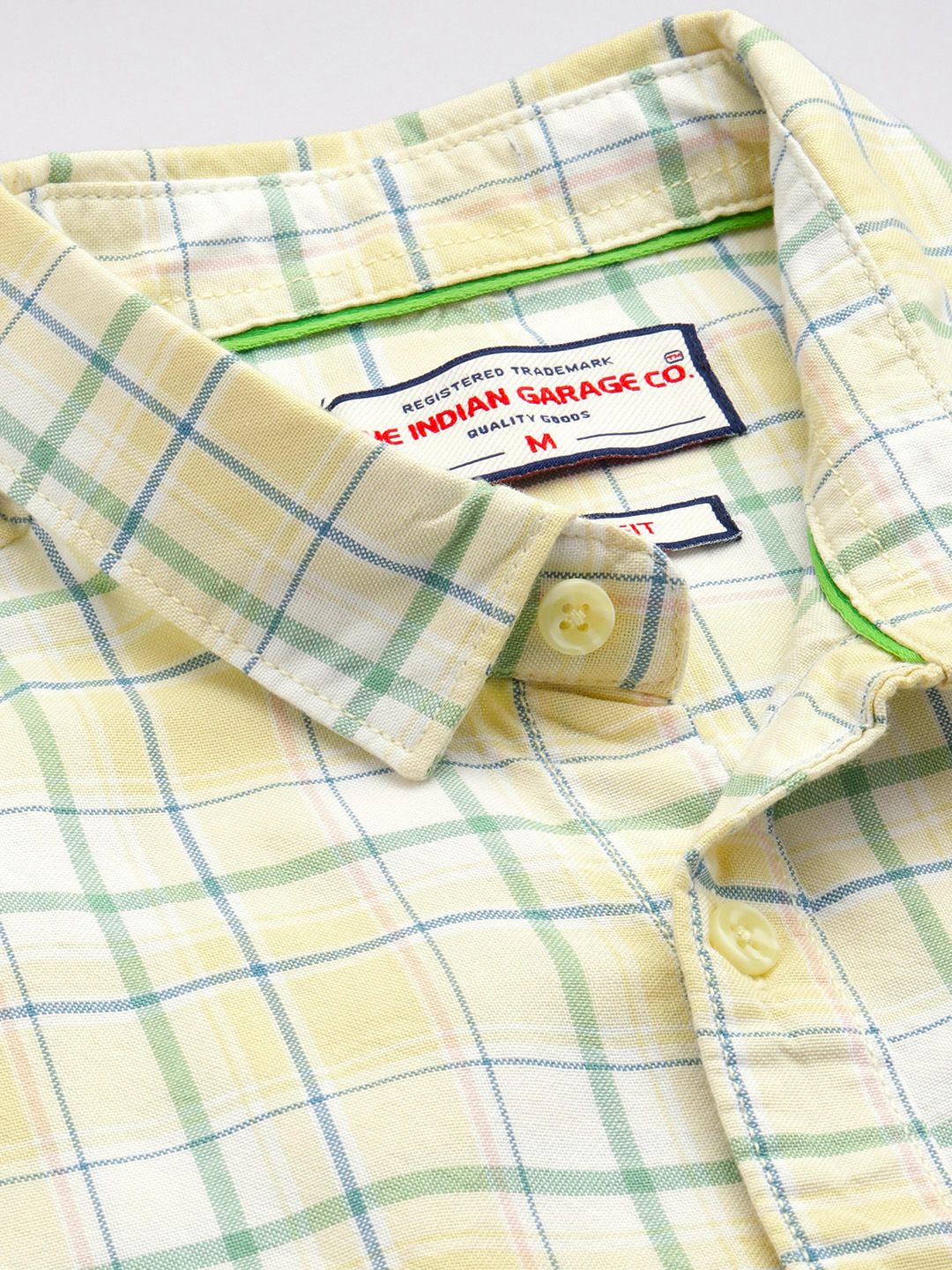The Indian Garage Co Pure Cotton Slim Fit Checked Casual Shirt
