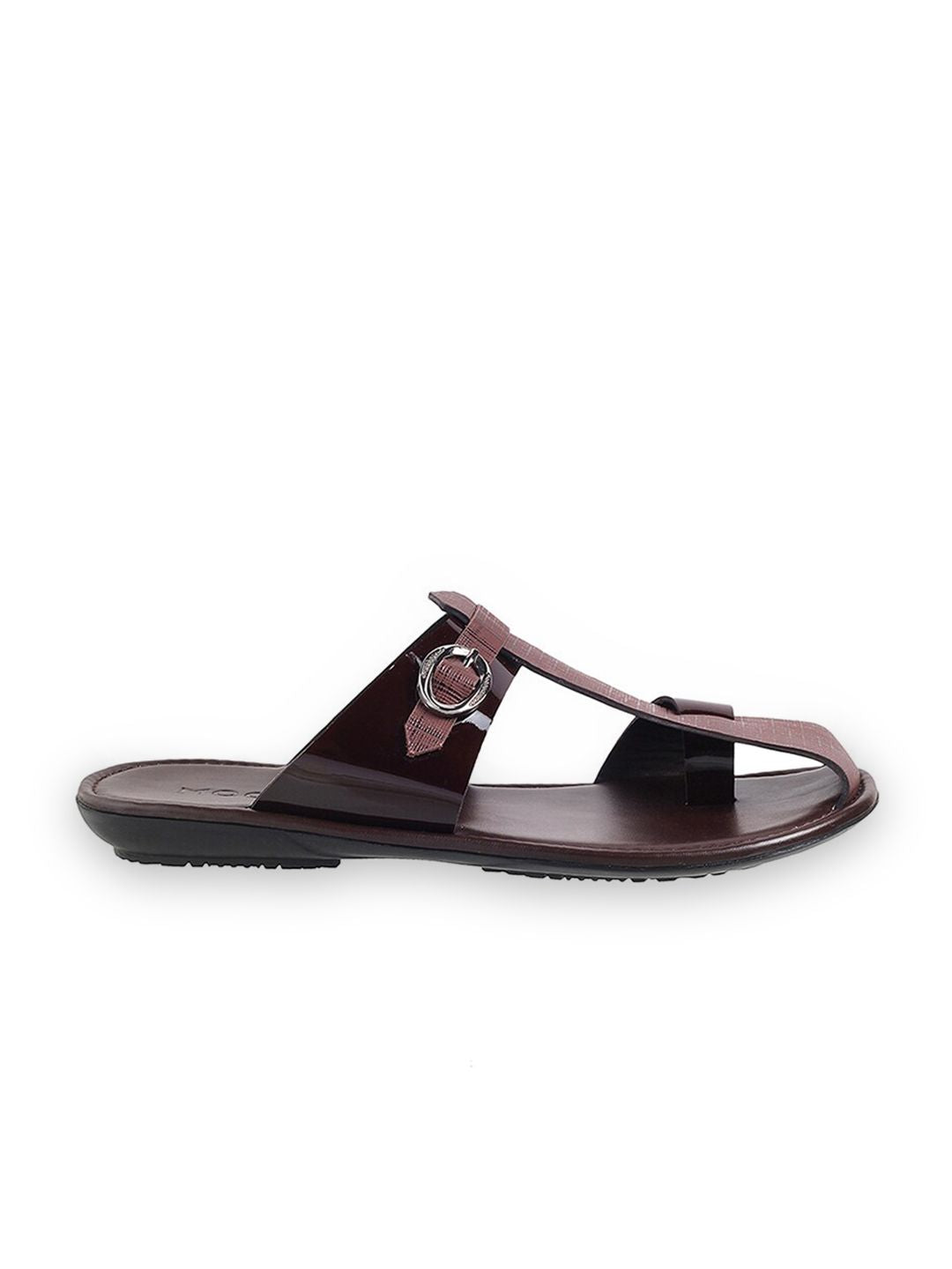 Mochi Men Textured One Toe Comfort Sandals With Buckle Detail