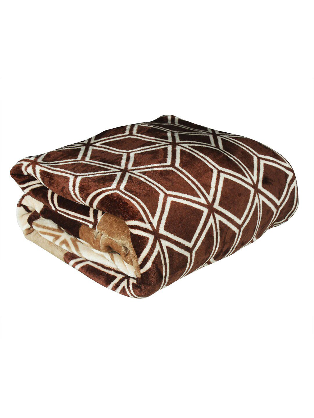 Story@home Brown Geometric AC Room 300 GSM Double Bed Blanket