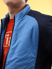 The Indian Garage Co Men Colourblock Zip-Front Regular Fit Bomber Jacket