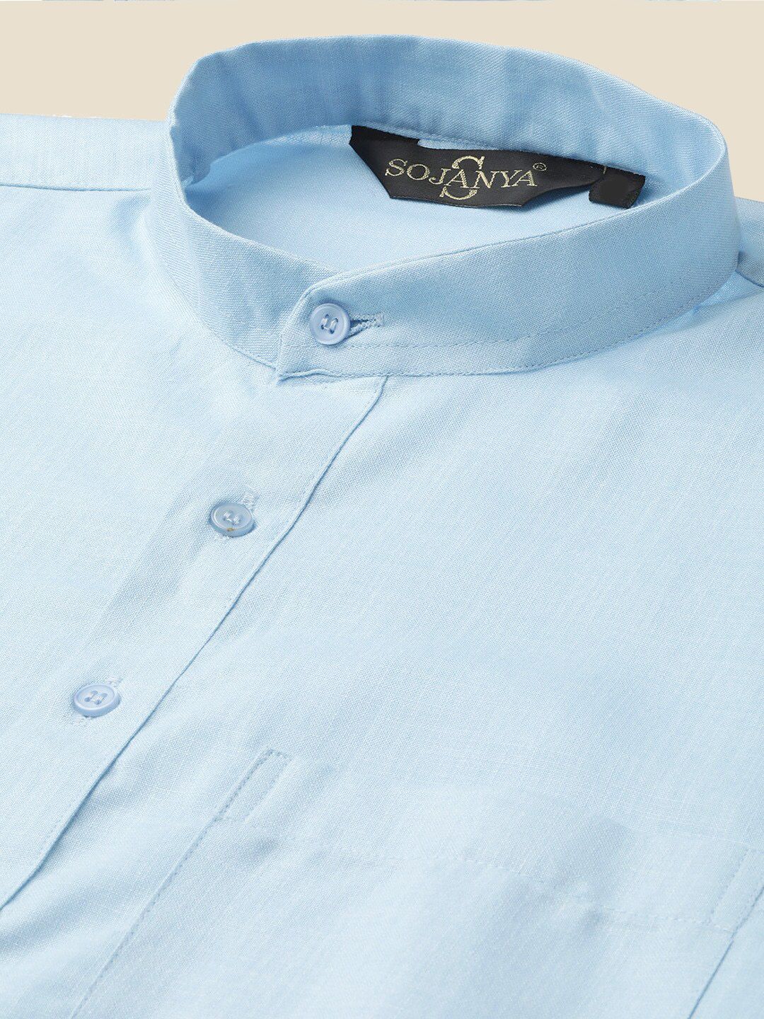 SOJANYA Men Blue & billowing sail Thread Work Kurta