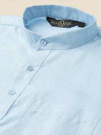 SOJANYA Men Blue & billowing sail Thread Work Kurta