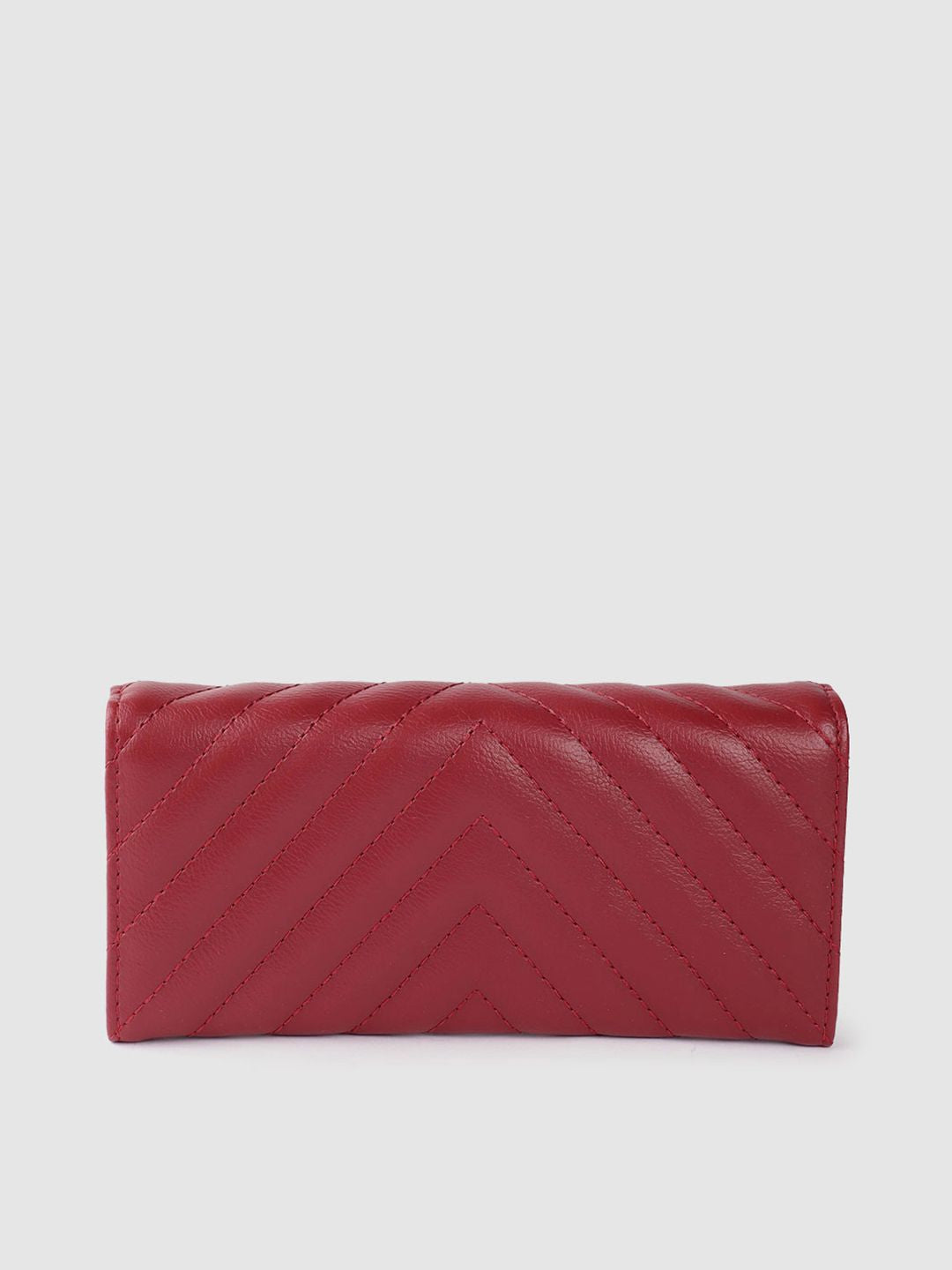 Lino Perros Women Geometric Textured Envelope Wallet with Quilted Detail