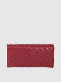 Lino Perros Women Geometric Textured Envelope Wallet with Quilted Detail