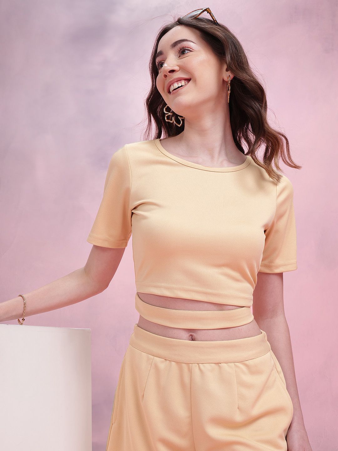 DressBerry Cut-out Detail Top with Shorts Co-Ord Set