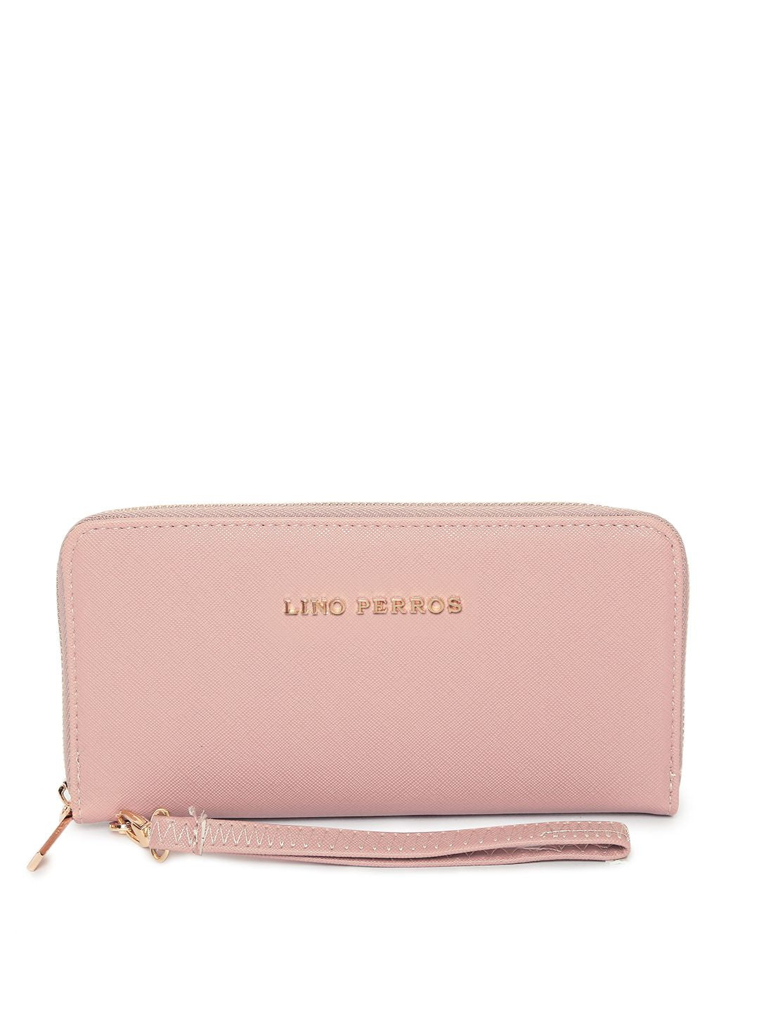 Lino Perros Women Pink Solid Zip Around Wallet
