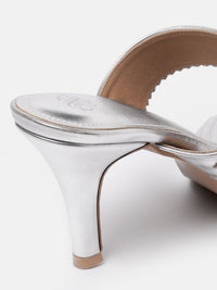 House of Pataudi Open Toe Woven Design Slim Heels